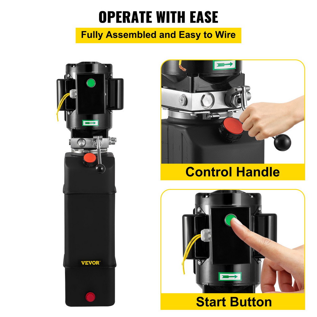 Bomba hidráulica VEVOR de 2950 PSI y 60 Hz, unidad de potencia hidráulica de 3 HP y 220 V, paquete de potencia hidráulica para elevadores de 2 y 4 postes, unidad de potencia hidráulica con depósito de 3,5 galones