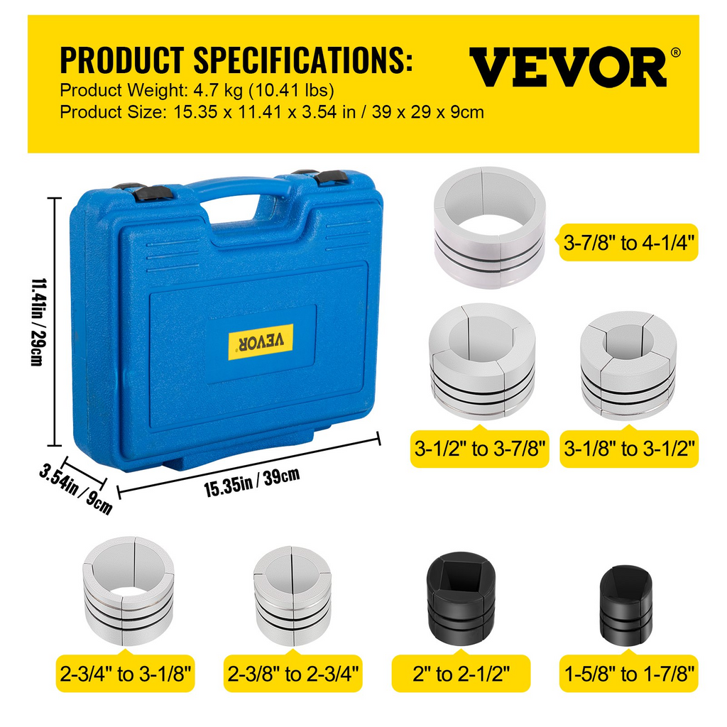 Expansor de tubo de escape hidráulico VEVOR tamaño de 1-5/8" a 4-1/4"