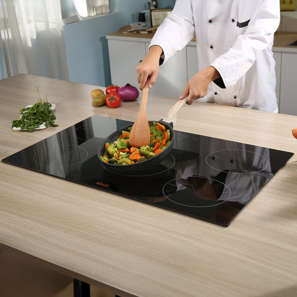 Cocina eléctrica VEVOR 5 quemadores placa de inducción de 30'' placa de cocina magnética incorporada de 9200 W
