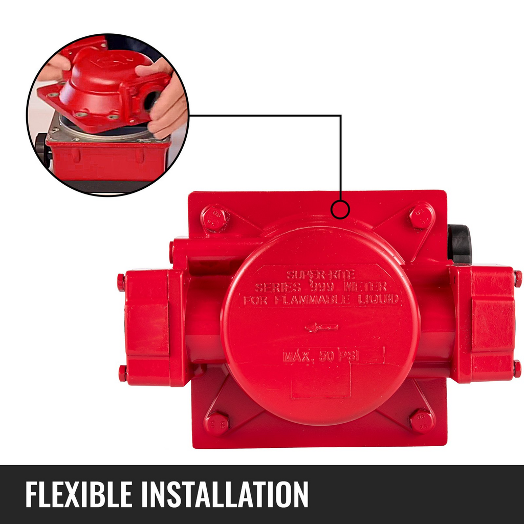 Medidor de combustible mecánico VEVOR Medidor de flujo de combustible de 20 GPM Medidor de transferencia de combustible con pantalla de lotes de 3 dígitos Medidor de flujo de combustible diésel de 1 pulgada