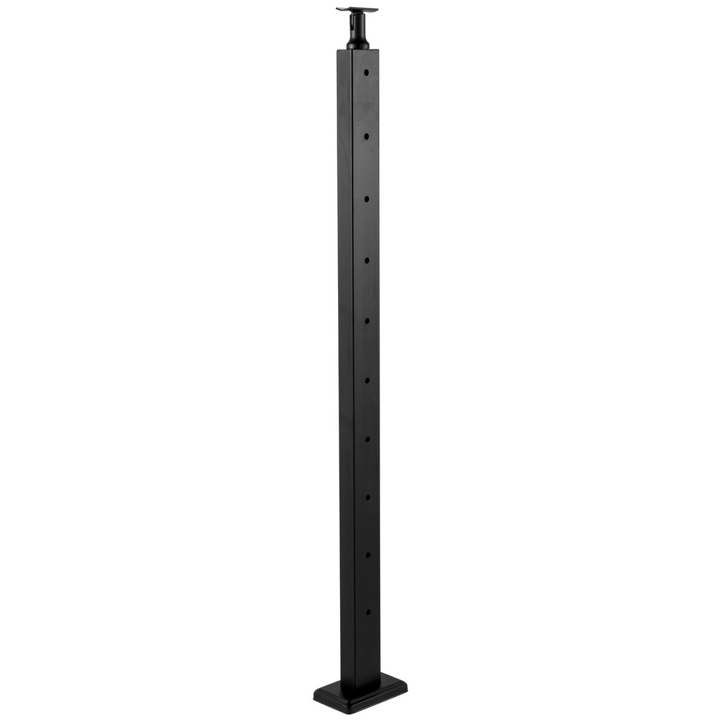 VEVOR Cable Railing Post Level Deck Stair Post 42 x 0.98 x 1.97" Cable Handrail Post Stainless Steel Brushed Finishing Deck Railing Pre-Drilled Pickets with Mounting Bracket Stair Railing Kit Black