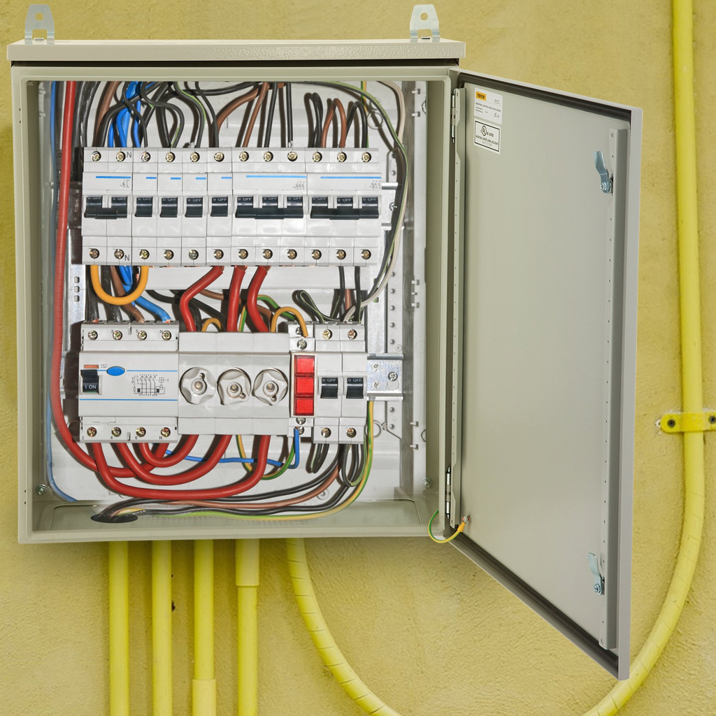 Caja eléctrica VEVOR, 24 x 24 x 12 pulgadas, probada según las normas UL, caja exterior NEMA 4, IP65, resistente al agua y al polvo