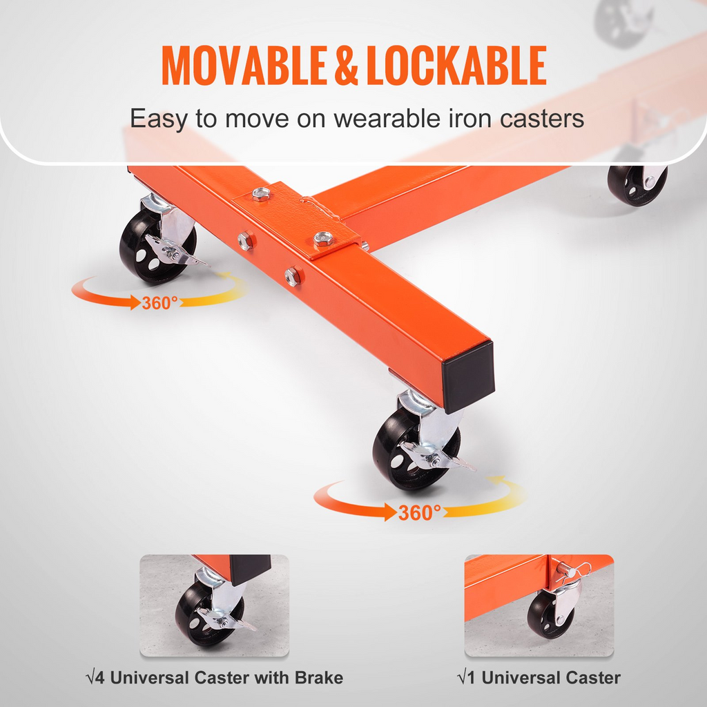 Soporte para motor VEVOR soporte giratorio para motor de 1500 lb (3/4 de tonelada) con cabezal ajustable de 360 grados