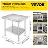 Mesa de trabajo y estación de trabajo comercial VEVOR de 24 x 30 x 32 pulgadas