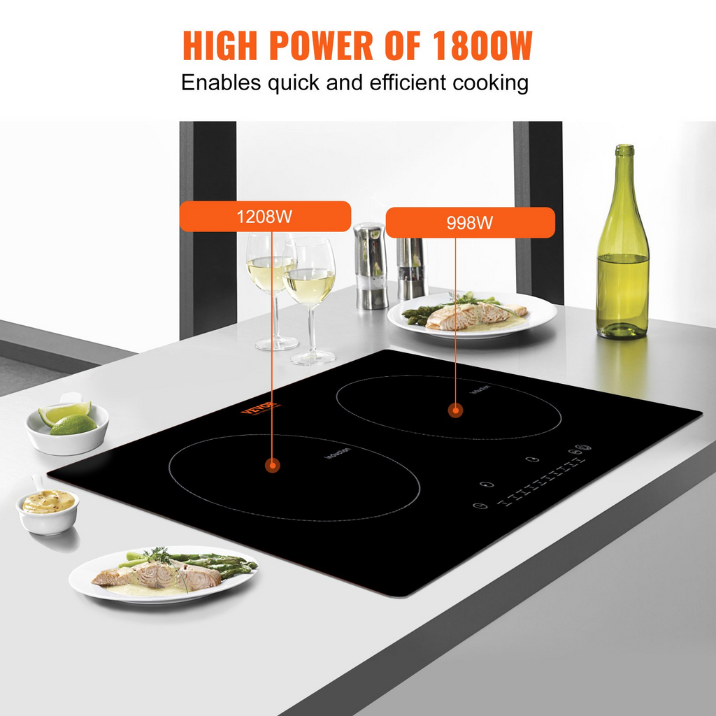 Cocina eléctrica VEVOR 2 quemadores placa de inducción de 24''