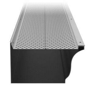 Protector de canalones VEVOR ancho de 6 pulgadas 26 piezas longitud total de 104 pies diámetro de orificio de 0,157'' y grosor de 0,02''