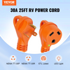 Cable de extensión para vehículos recreativos de 25 pies VEVOR 30 A enchufe hembra NEMA TT-30R enchufe macho NEMA TT-30P con manija con indicador LED