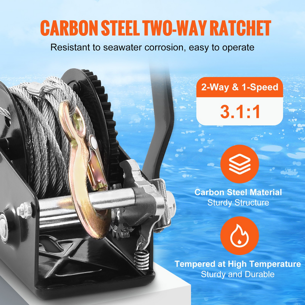 Cabrestante manual VEVOR capacidad de tracción de 800 lb