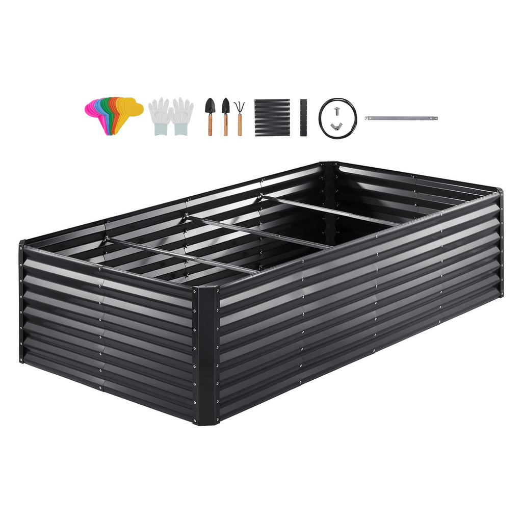 VEVOR - Macetero elevado galvanizado para jardín 249,5 x 120,9 x 59,4 cm