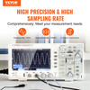 Osciloscopio digital VEVOR 1GS/S 100 MHz 4 canales pantalla a color 7 pulgadas 30 funciones de medición automática para pruebas de circuitos electrónicos