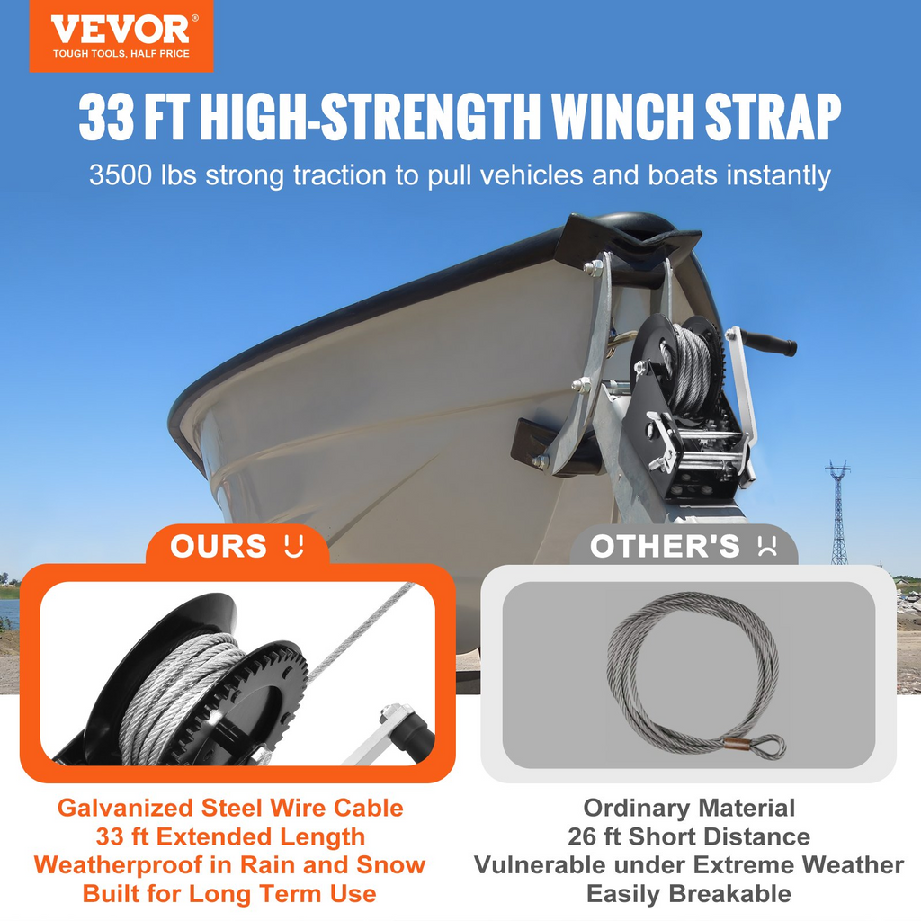 Cabrestante manual VEVOR capacidad de tracción de 3500 libras