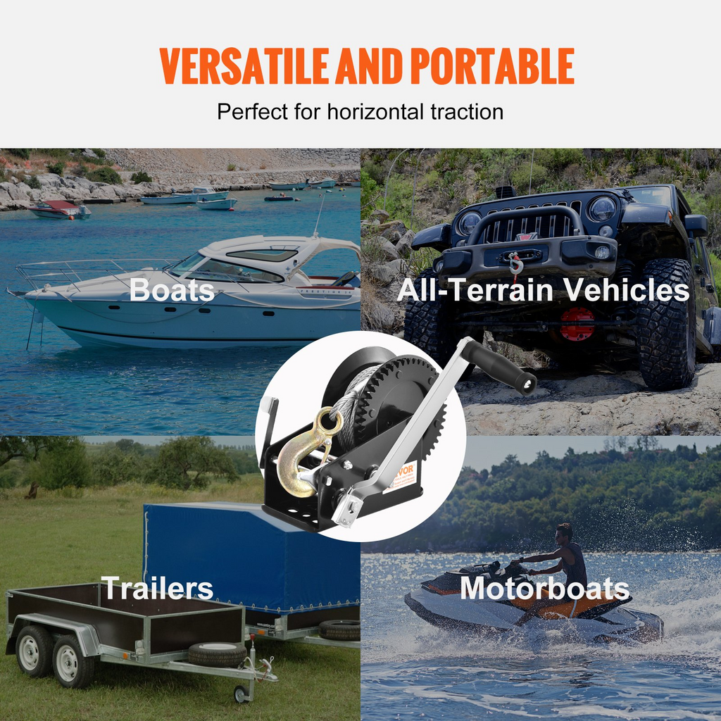 Cabrestante manual VEVOR capacidad de tracción de 3500 libras