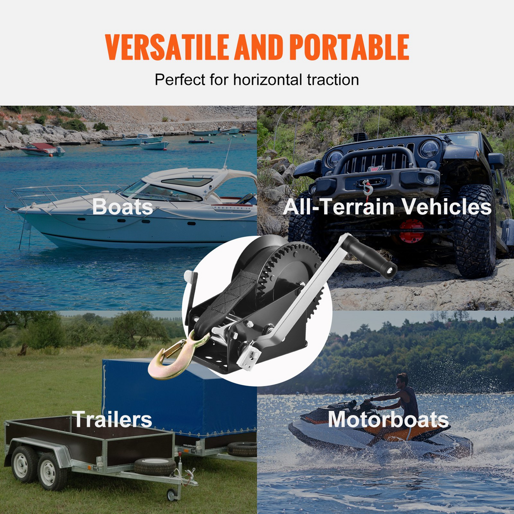 Cabrestante manual VEVOR capacidad de tracción de 3500 libras