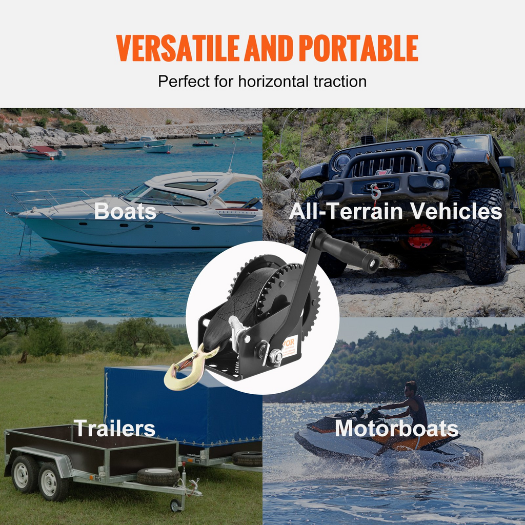 Cabrestante manual VEVOR capacidad de tracción de 2000 libras