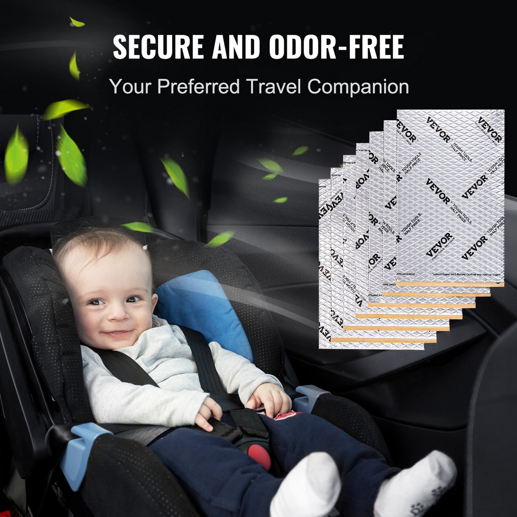 Alfombrilla insonorizante para coche VEVOR 80 milésimas de pulgada material insonorizante para coche de 36 pies cuadrados insonorizante de butilo para automóviles material insonorizante y amortiguador de vibraciones para coche