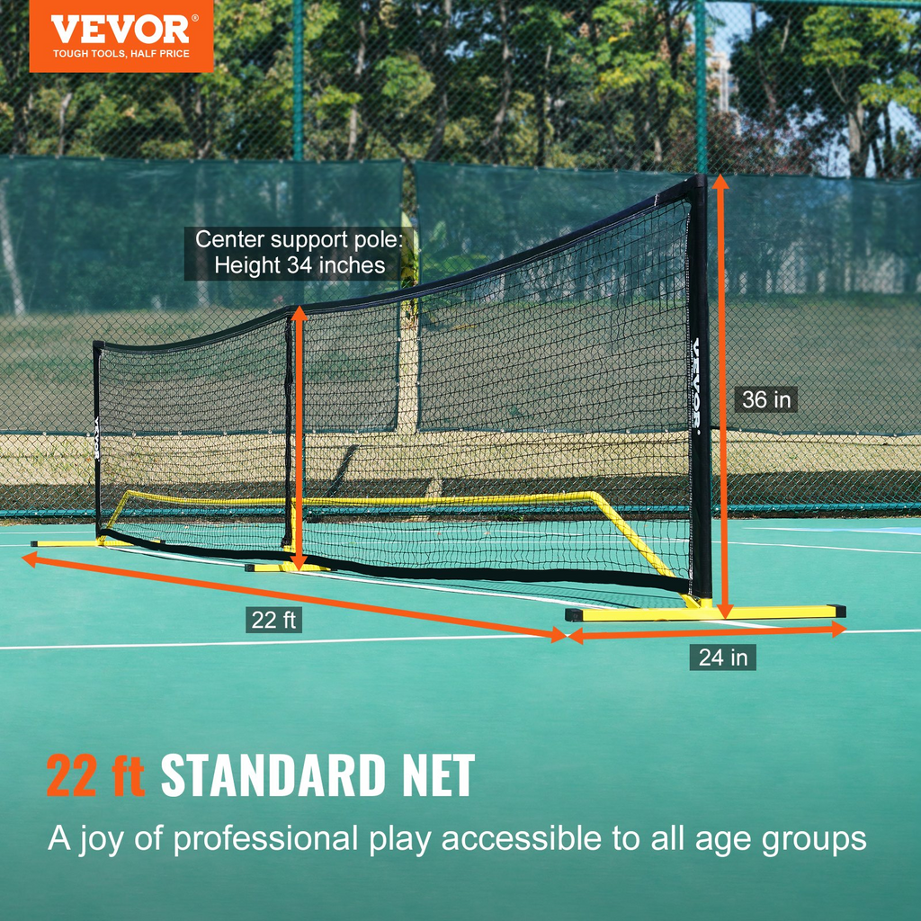 Sistema de red portátil de pickleball VEVOR reglamentario de 22 pies