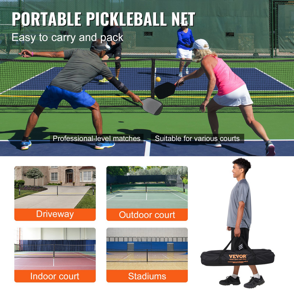 Sistema de red portátil de pickleball VEVOR reglamentario de 22 pies
