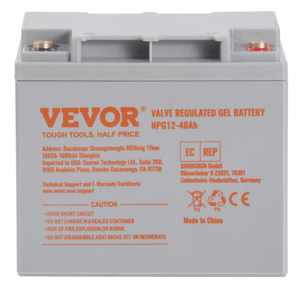 Batería de ciclo profundo VEVOR 12 V 40 AH recargable AGM marina corriente de descarga de 400 A para scooters de movilidad