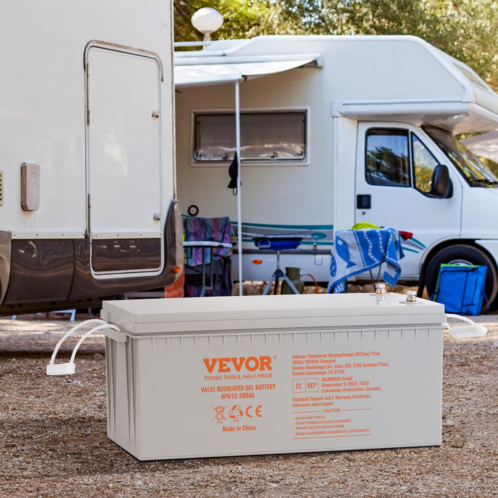Batería de ciclo profundo VEVOR 12 V 200 AH recargable AGM marina corriente de 1400 A