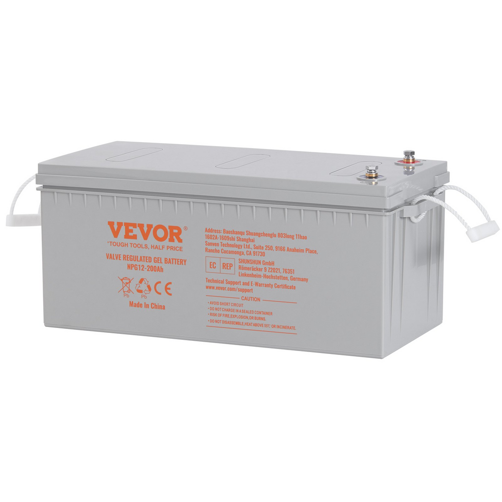 Batería de ciclo profundo VEVOR 12 V 200 AH recargable AGM marina corriente de 1400 A