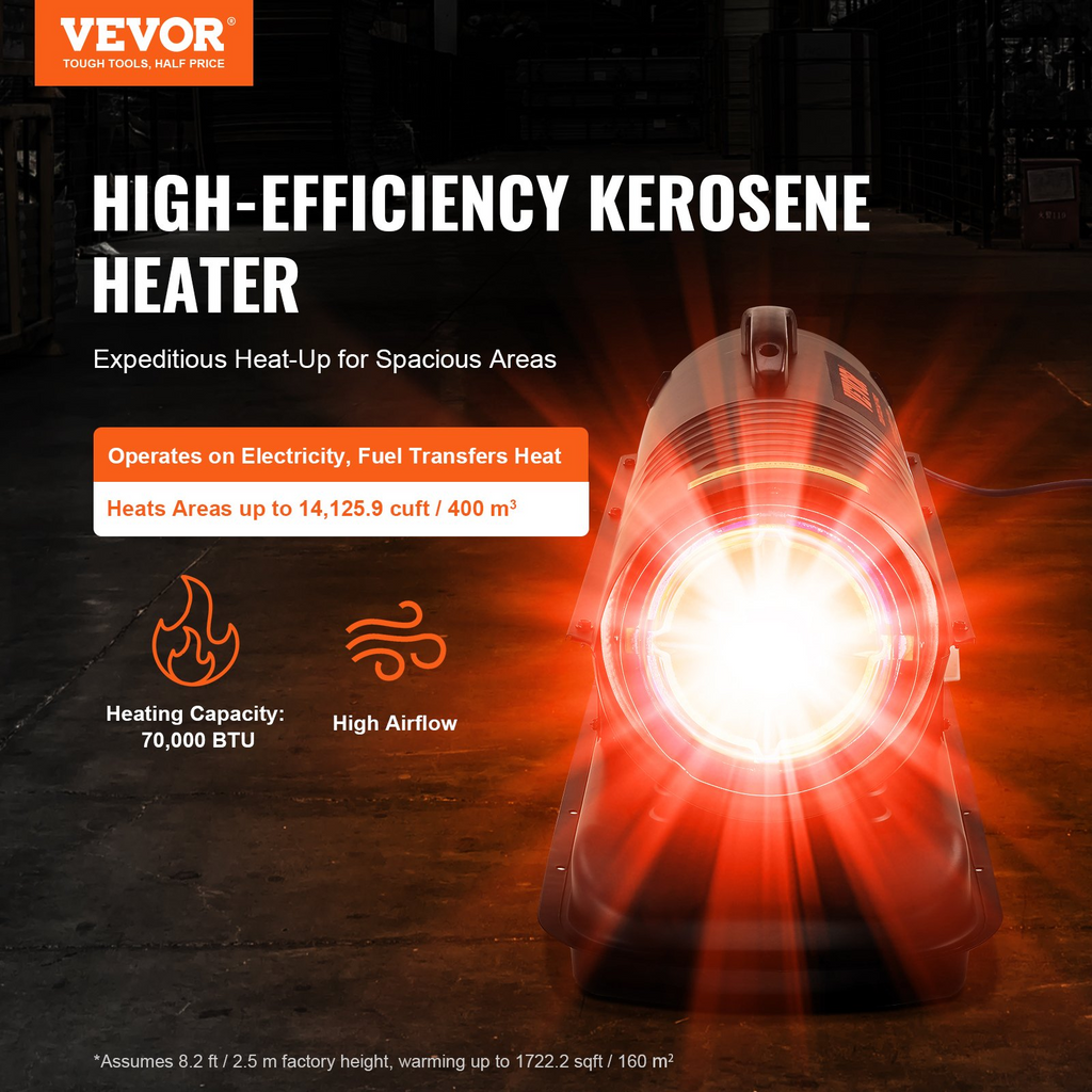 Calentador de aire forzado a queroseno VEVOR 70000 BTU 5 galones