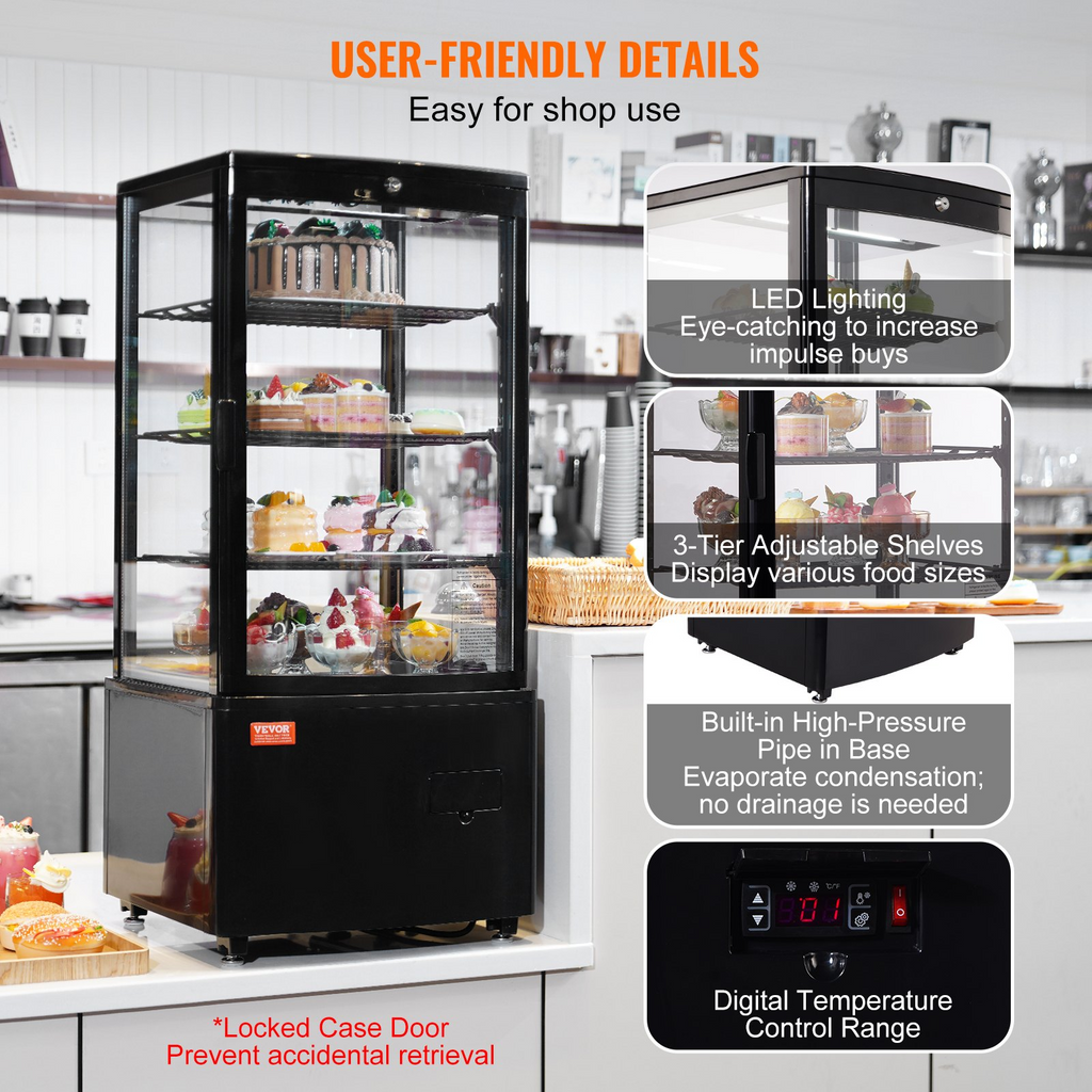 Vitrina refrigerada VEVOR de 3 pies cúbicos/85 l