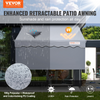 Toldo retráctil manual para exteriores de 118" con cortina parasol de 39"
