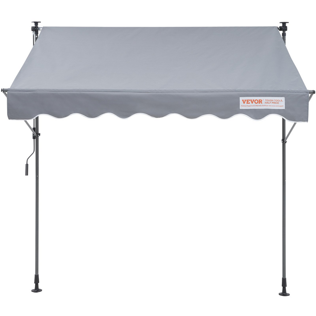 Toldo retráctil manual para exteriores de 118" con cortina parasol de 39"