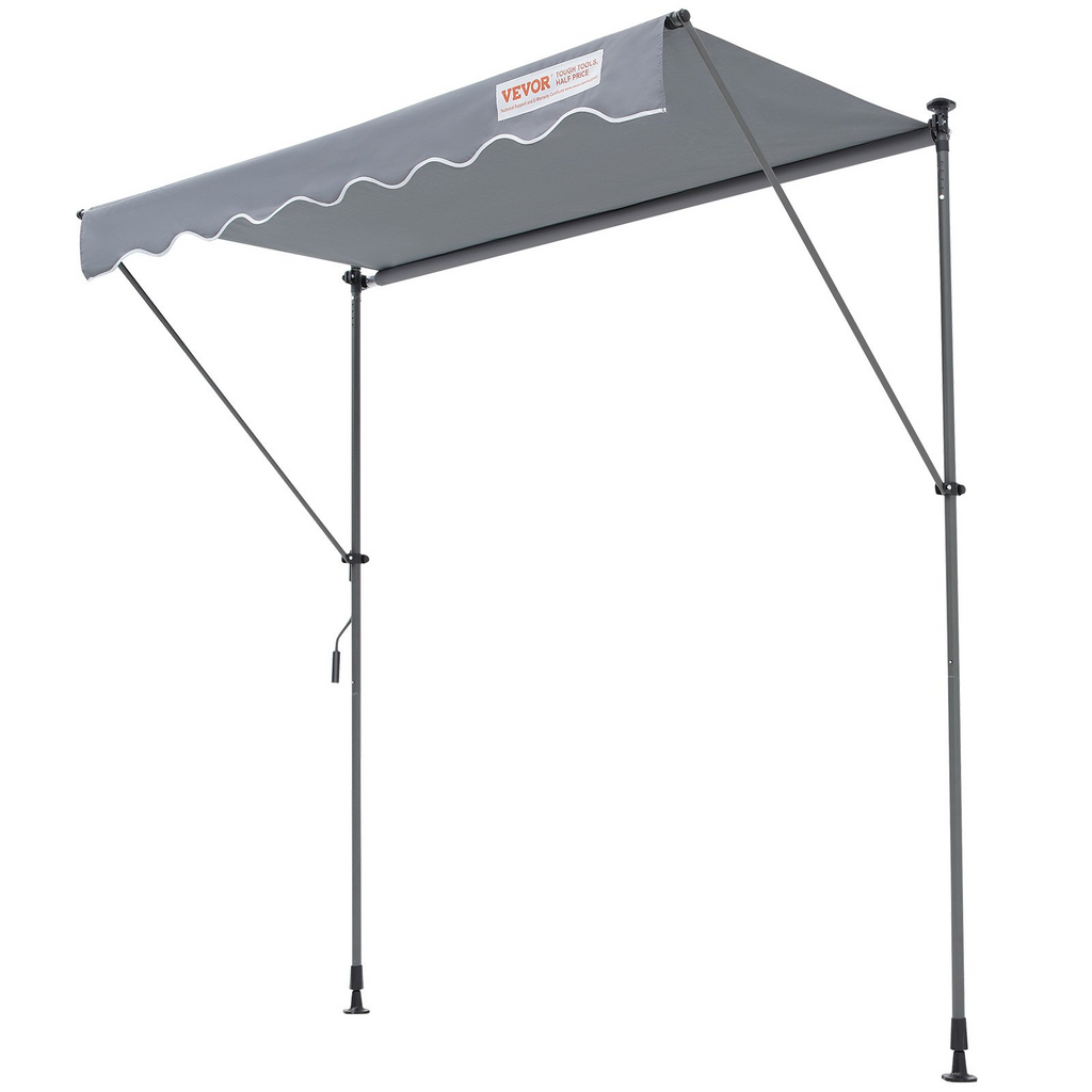 Toldo retráctil manual para exteriores de 118" con cortina parasol de 39"