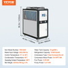 Enfriador de agua industrial VEVOR refrigerado por aire de 16 galones y 9,4 HP capacidad de enfriamiento de 15 100 Kcal/h con condensador con aletas control por microcomputadora tanque de agua de 60 L