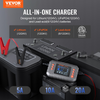 Cargador de batería inteligente VEVOR 20 A de batería de plomo-ácido de litio LiFePO4 (AGM/Gel/SLA) para automóvil con pantalla LCD