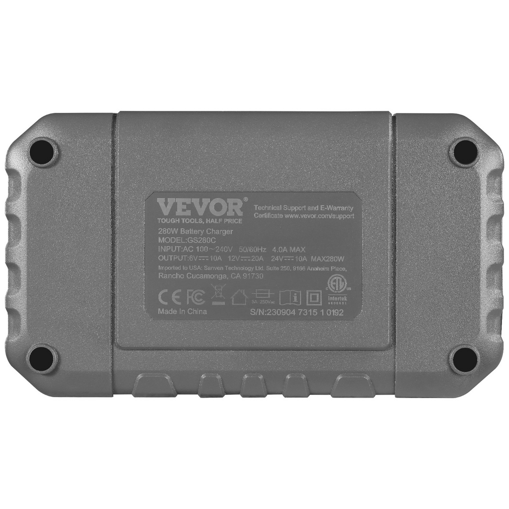 Cargador de batería inteligente VEVOR 20 A de batería de plomo-ácido de litio LiFePO4 (AGM/Gel/SLA) para automóvil con pantalla LCD