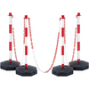 VEVOR - Conos de señalización de tráfico ajustables paquete de 4 barrera de señalización de seguridad vial con base rellenable, cadena de 8 pies