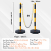VEVOR - Conos de señalización de tráfico ajustables paquete de 4 barrera de señalización de seguridad vial con base rellenable cadena de 8 pies