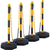 VEVOR - Conos de señalización de tráfico ajustables paquete de 4 barrera de señalización de seguridad vial con base rellenable cadena de 8 pies