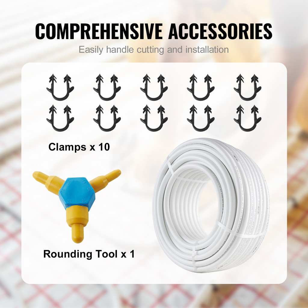 Tubo PEX-AL-PEX de VEVOR 164 pies, 0,79'' de diámetro compuesta de aluminio y plástico 0,08'' de espesor