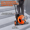 Máquina de limpieza de desagües VEVOR de 15 MTS  x 3/8 pulgadas, máquina desatascadora de alcantarillado con alimentación automática, limpiador de barrena de desagüe con 4 cortadores e interruptor de pie JH2