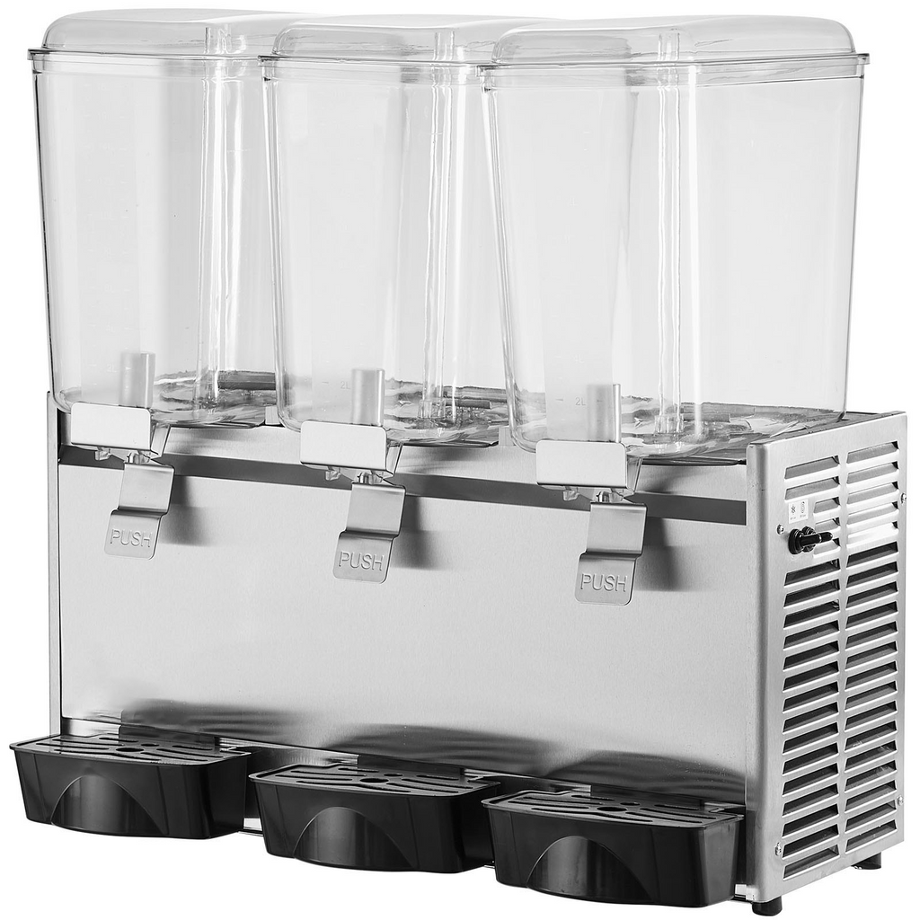 Dispensador de bebidas comerciales VEVOR de 20,4 cuartos de galón y 18 l con 3 tanques de 680 W