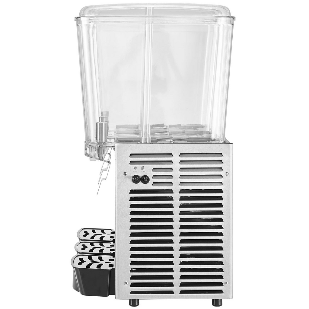 Dispensador de bebidas comerciales VEVOR de 20,4 cuartos de galón y 18 l con 3 tanques de 680 W