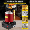 Horno de fusión eléctrico VEVOR, horno de fusión eléctrico digital de 3 kg, 1750 W, 1150 ℃/2102 ℉, horno de fundición de oro con crisol de grafito de 1 kg y 3 kg