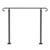 VEVOR Handrails for Outdoor Steps, Fit 1-3 Steps Wrought Iron Handrail, Outdoor Stair Railing, Adjustable Front Porch Hand Rail, Black Transitional Hand railings for Concrete Steps or Wooden Stairs