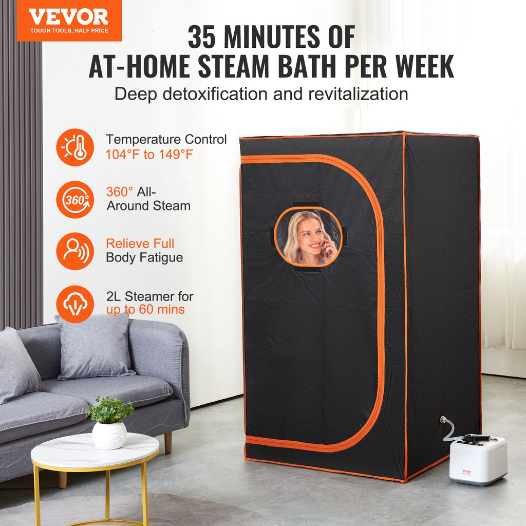Tienda de sauna de vapor portátil VEVOR de tamaño completo de 1000 W
