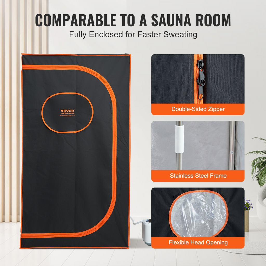 Tienda de sauna de vapor portátil VEVOR de tamaño completo de 1000 W