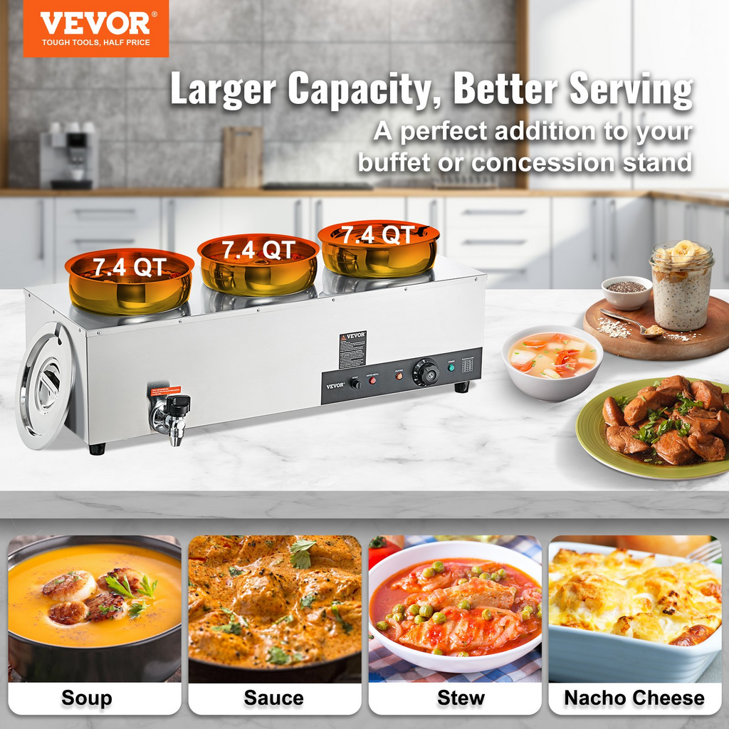Calentador de sopa eléctrico VEVOR de 1200 W