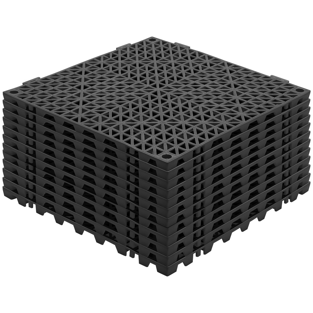 VEVOR - Alfombrillas de drenaje entrelazadas modulares paquete de 12, 12 x 12 pulgadas