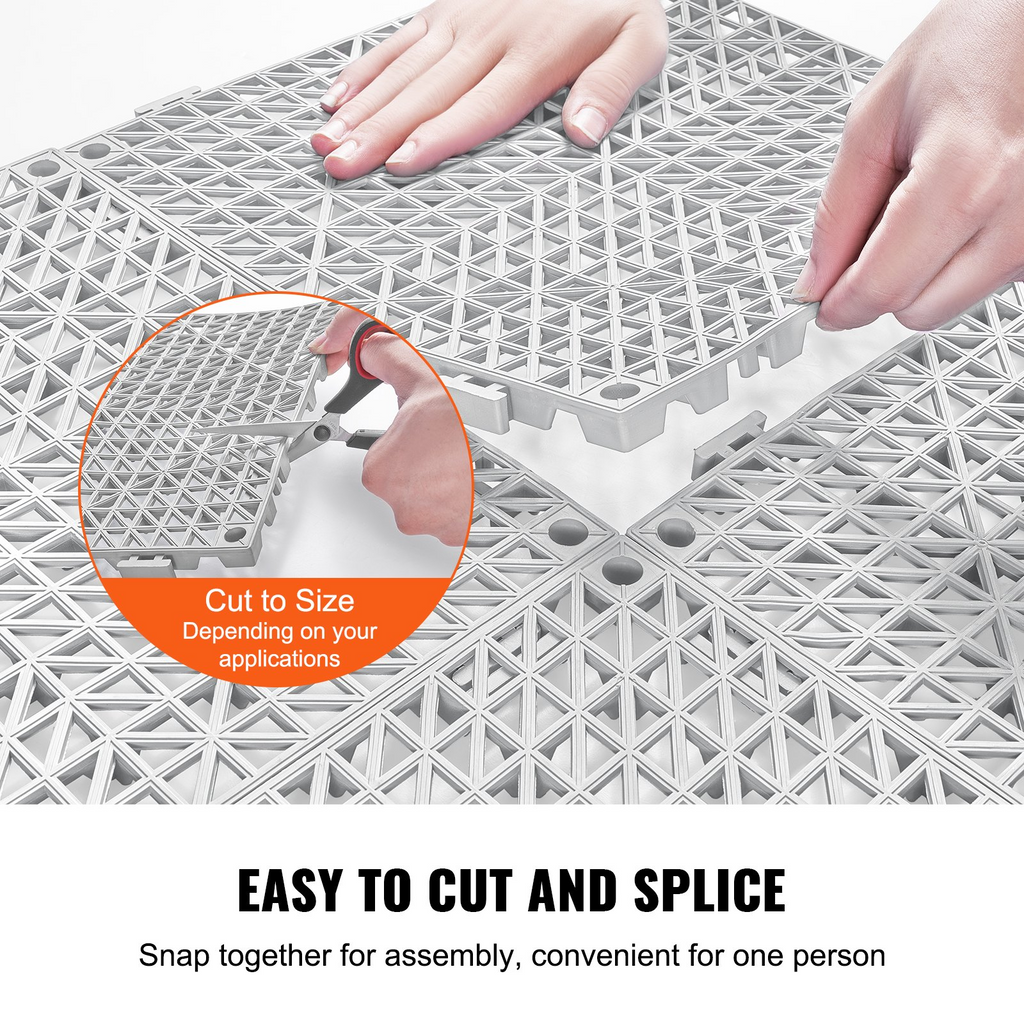 VEVOR - Alfombrillas de drenaje entrelazadas modulares paquete de 12, 12 x 12 pulgadas de PVC suave