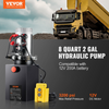 Bomba hidráulica VEVOR, unidad de potencia hidráulica de 8 cuartos, bomba de remolque de volteo de doble acción, caudal de 0,91 GPM, presión de alivio máxima de 3200 PSI, bomba hidráulica de 12 V CC