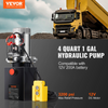 Bomba hidráulica VEVOR, unidad de potencia hidráulica de 4 cuartos, bomba de remolque de volteo de acción simple, caudal de 0,91 GPM, presión de alivio máxima de 3200 PSI, bomba hidráulica de 12 V CC