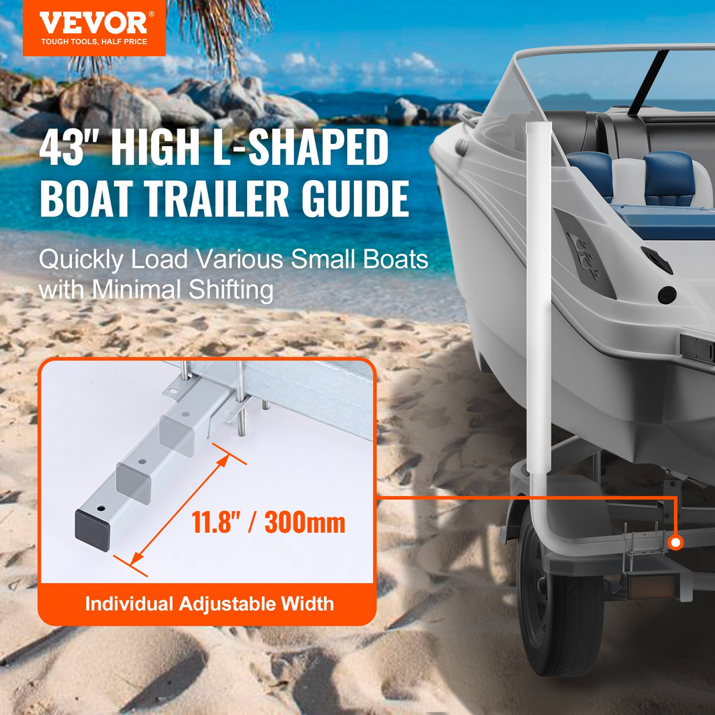 Guía para remolque de barco VEVOR de diseño ajustable de 43" 2 guías