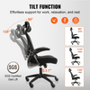 Silla de oficina VEVOR con soporte lumbar ajustable, silla de escritorio ergonómica de respaldo alto con reposacabezas ajustable,  ergonómica con reposabrazos